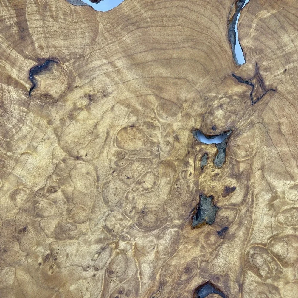 Maple Burl Wood Turned Natural Live Edge Bowl, Artist Signed V Leibrant 0152 Lg
